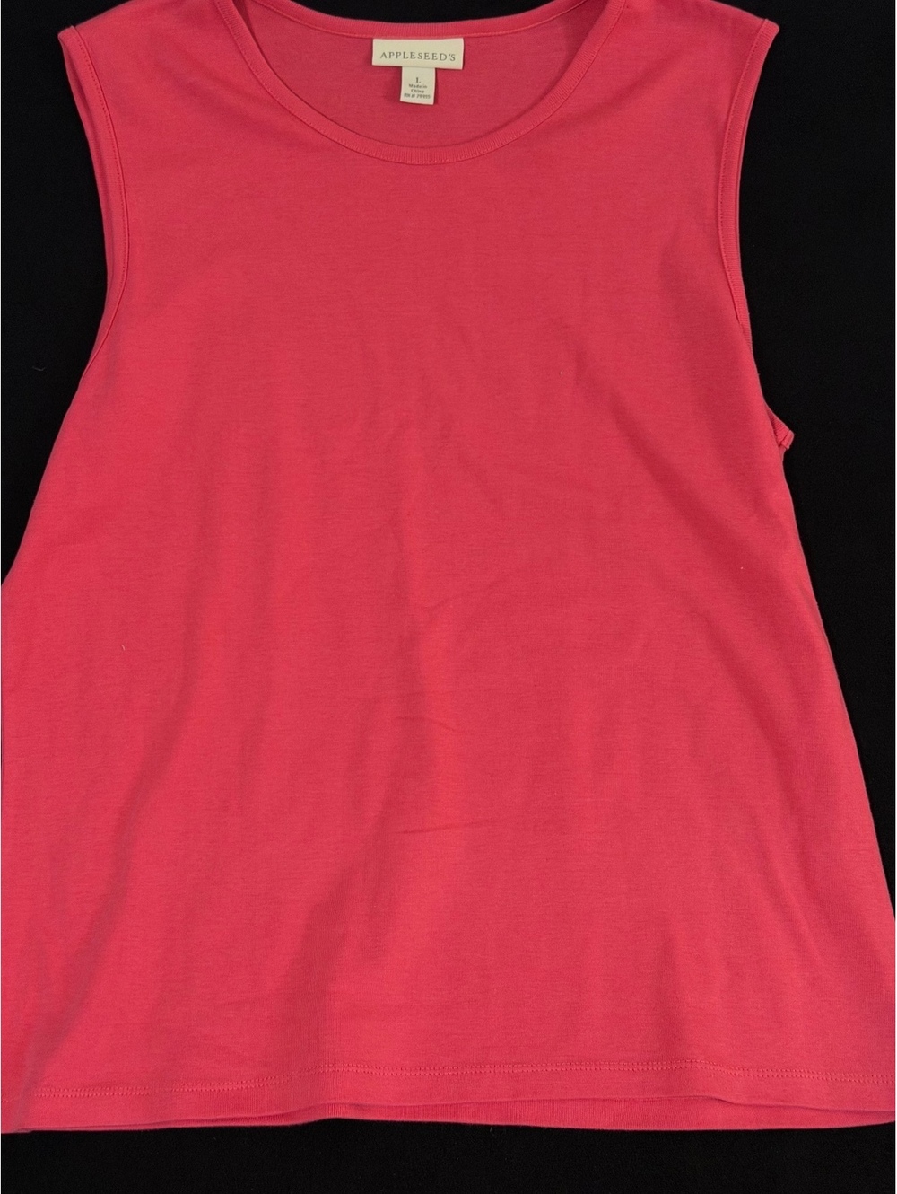 Appleseed's Women's Sleeveless Pink Cotton Tank Top Large